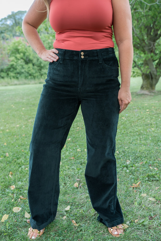 Emerald Isle Corduroy Judy Blue Trousers-judy blue-Timber Brooke Boutique, Online Women's Fashion Boutique in Amarillo, Texas