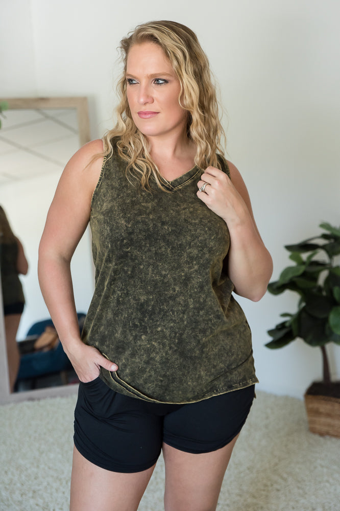 There was You Tank in Olive-Zenana-Timber Brooke Boutique, Online Women's Fashion Boutique in Amarillo, Texas