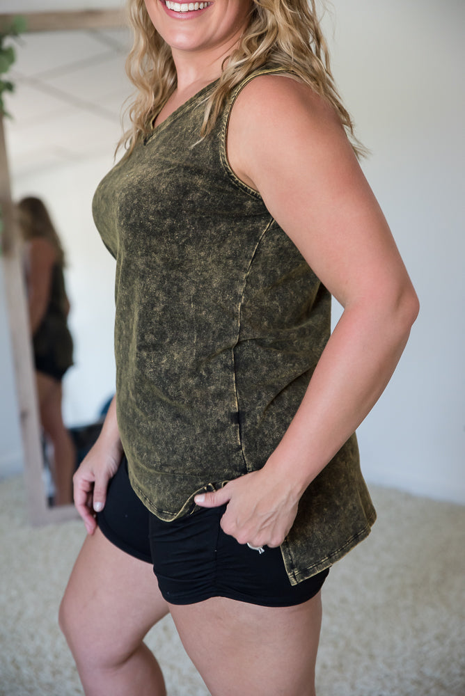 There was You Tank in Olive-Zenana-Timber Brooke Boutique, Online Women's Fashion Boutique in Amarillo, Texas