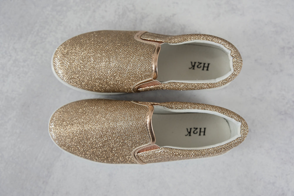 Four Seasons Rose Gold Glitter Sneaker-H2K-Timber Brooke Boutique, Online Women's Fashion Boutique in Amarillo, Texas