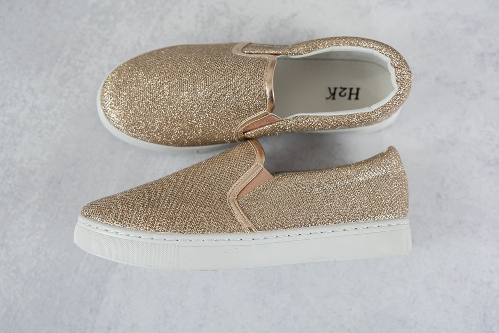 Four Seasons Rose Gold Glitter Sneaker-H2K-Timber Brooke Boutique, Online Women's Fashion Boutique in Amarillo, Texas