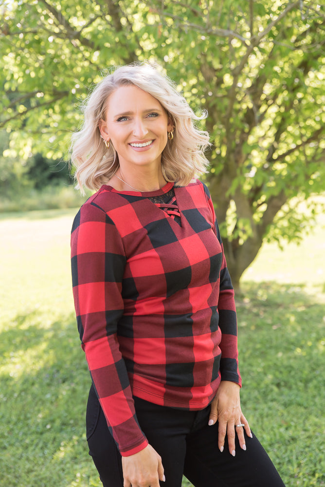 Checkmate Top in Red-Your Fashion Wholesale-Timber Brooke Boutique, Online Women's Fashion Boutique in Amarillo, Texas