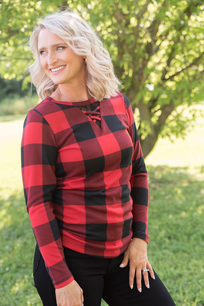 Checkmate Top in Red-Your Fashion Wholesale-Timber Brooke Boutique, Online Women's Fashion Boutique in Amarillo, Texas