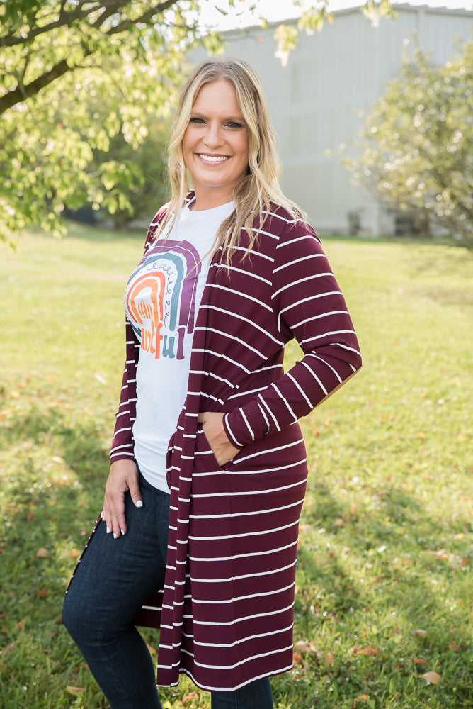 Change Your Stripes Cardigan in Wine-YFW-Timber Brooke Boutique, Online Women's Fashion Boutique in Amarillo, Texas