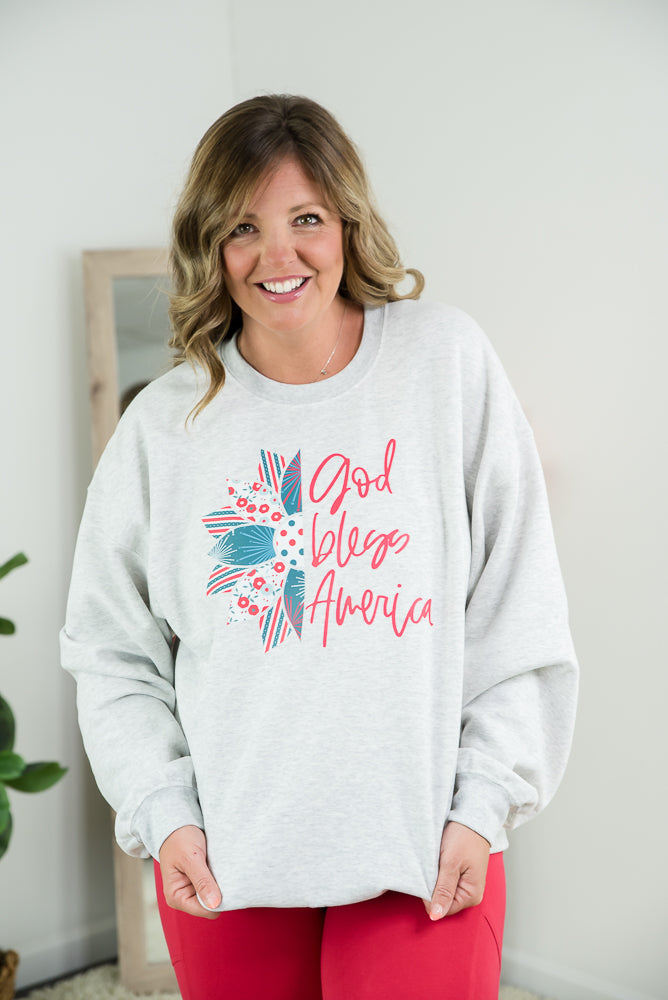 God Bless America Sunflower Crew-BT Graphic Tee-Timber Brooke Boutique, Online Women's Fashion Boutique in Amarillo, Texas
