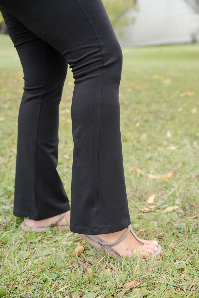 Small Changes Flare Yoga Pants in Black-Zenana-Timber Brooke Boutique, Online Women's Fashion Boutique in Amarillo, Texas