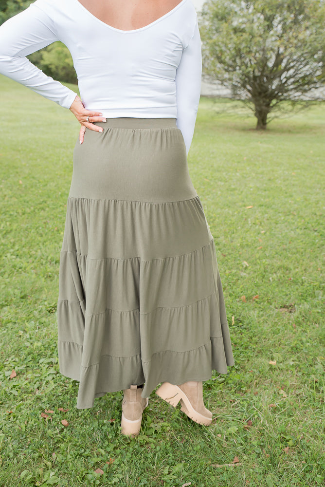 All Around Skirt in Olive-Zenana-Timber Brooke Boutique, Online Women's Fashion Boutique in Amarillo, Texas