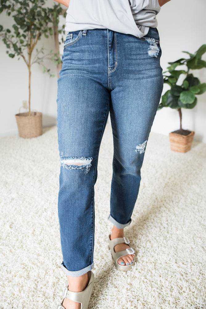 Rest Assured Judy Blue Boyfriend Jeans-judy blue-Timber Brooke Boutique, Online Women's Fashion Boutique in Amarillo, Texas