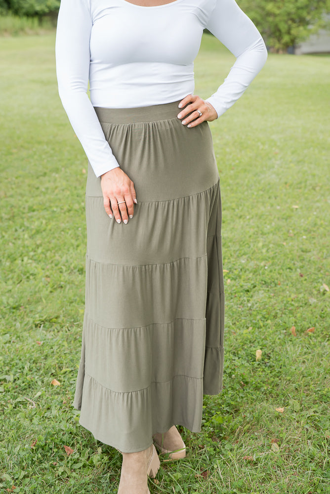 All Around Skirt in Olive-Zenana-Timber Brooke Boutique, Online Women's Fashion Boutique in Amarillo, Texas