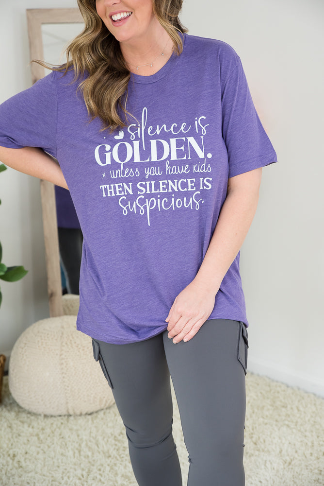 Silence Is Golden Tee-BT Graphic Tee-Timber Brooke Boutique, Online Women's Fashion Boutique in Amarillo, Texas