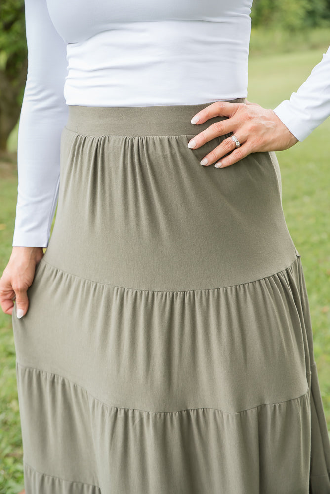 All Around Skirt in Olive-Zenana-Timber Brooke Boutique, Online Women's Fashion Boutique in Amarillo, Texas