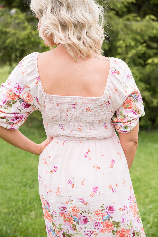 Elegant and Sweet Floral Dress-White Birch-Timber Brooke Boutique, Online Women's Fashion Boutique in Amarillo, Texas