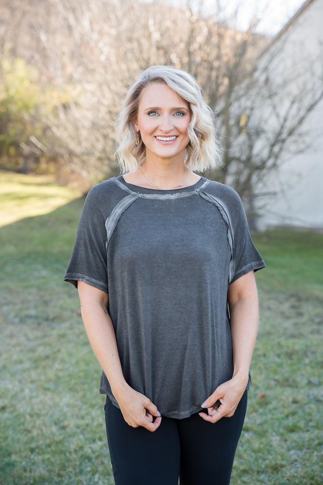 Every Now and Again Top in Ash Black-Zenana-Timber Brooke Boutique, Online Women's Fashion Boutique in Amarillo, Texas