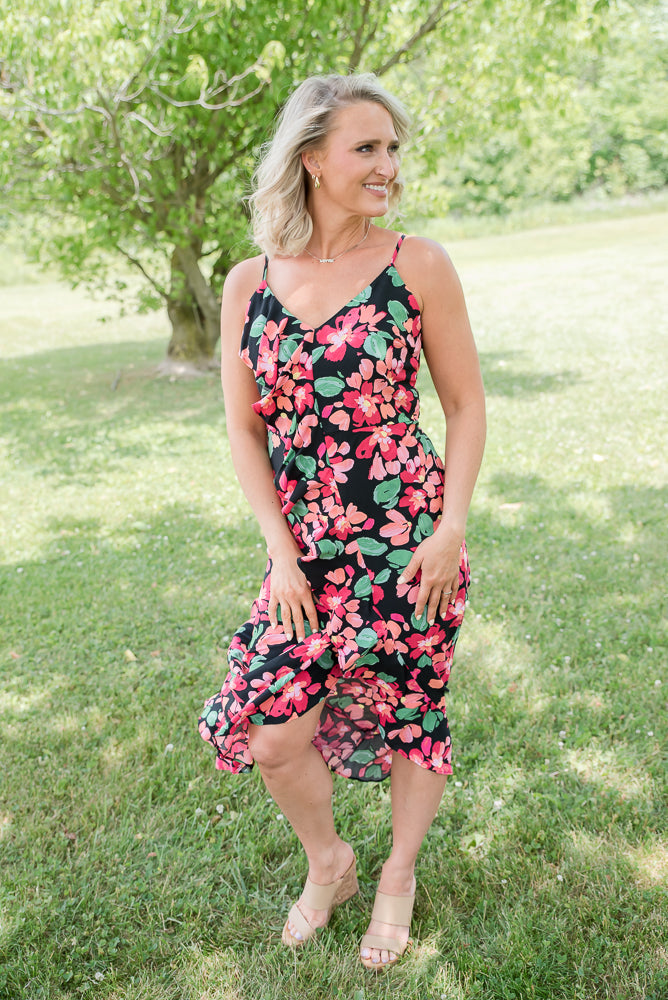 Flourishing in Floral Dress-Andre by Unit-Timber Brooke Boutique, Online Women's Fashion Boutique in Amarillo, Texas