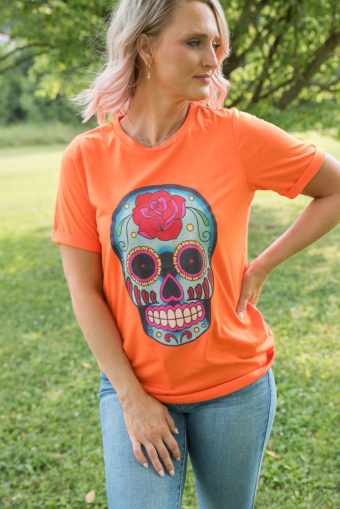 Sugar Skull Tee-YFW-Timber Brooke Boutique, Online Women's Fashion Boutique in Amarillo, Texas