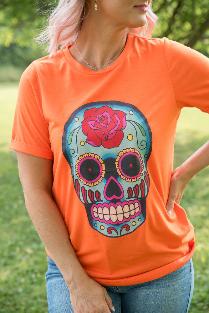 Sugar Skull Tee-YFW-Timber Brooke Boutique, Online Women's Fashion Boutique in Amarillo, Texas