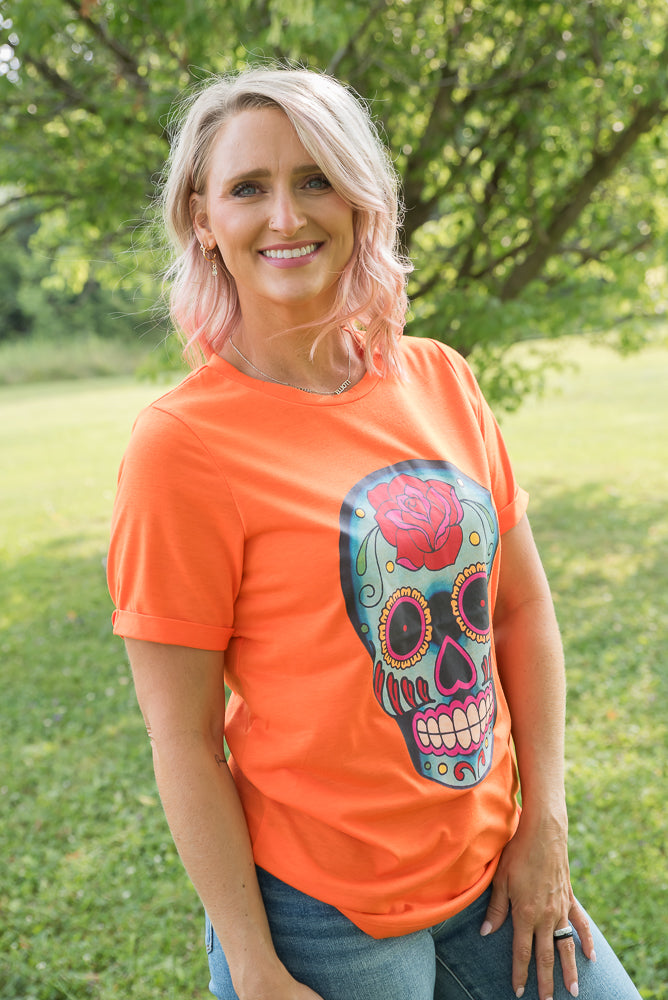 Sugar Skull Tee-YFW-Timber Brooke Boutique, Online Women's Fashion Boutique in Amarillo, Texas