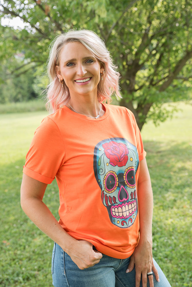 Sugar Skull Tee-YFW-Timber Brooke Boutique, Online Women's Fashion Boutique in Amarillo, Texas