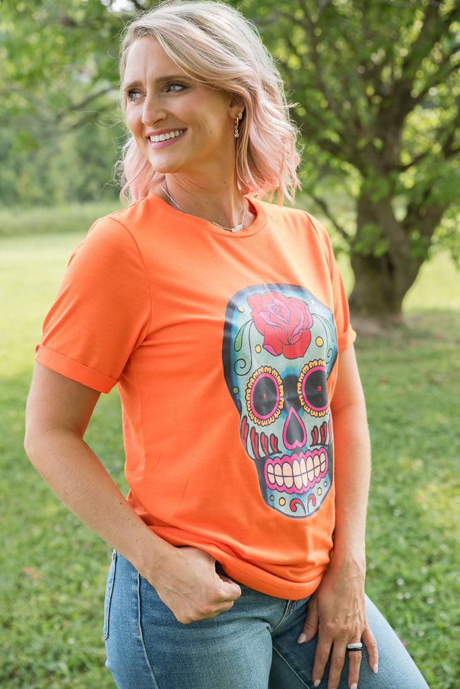 Sugar Skull Tee-YFW-Timber Brooke Boutique, Online Women's Fashion Boutique in Amarillo, Texas