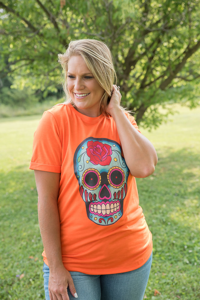 Sugar Skull Tee-YFW-Timber Brooke Boutique, Online Women's Fashion Boutique in Amarillo, Texas