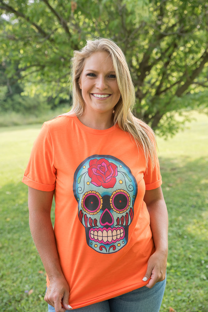 Sugar Skull Tee-YFW-Timber Brooke Boutique, Online Women's Fashion Boutique in Amarillo, Texas