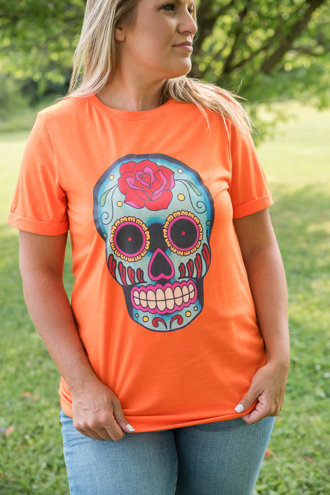 Sugar Skull Tee-YFW-Timber Brooke Boutique, Online Women's Fashion Boutique in Amarillo, Texas