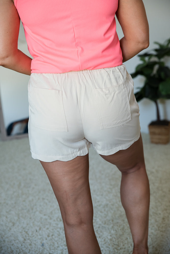 Off On a Picnic Scalloped Shorts-White Birch-Timber Brooke Boutique, Online Women's Fashion Boutique in Amarillo, Texas