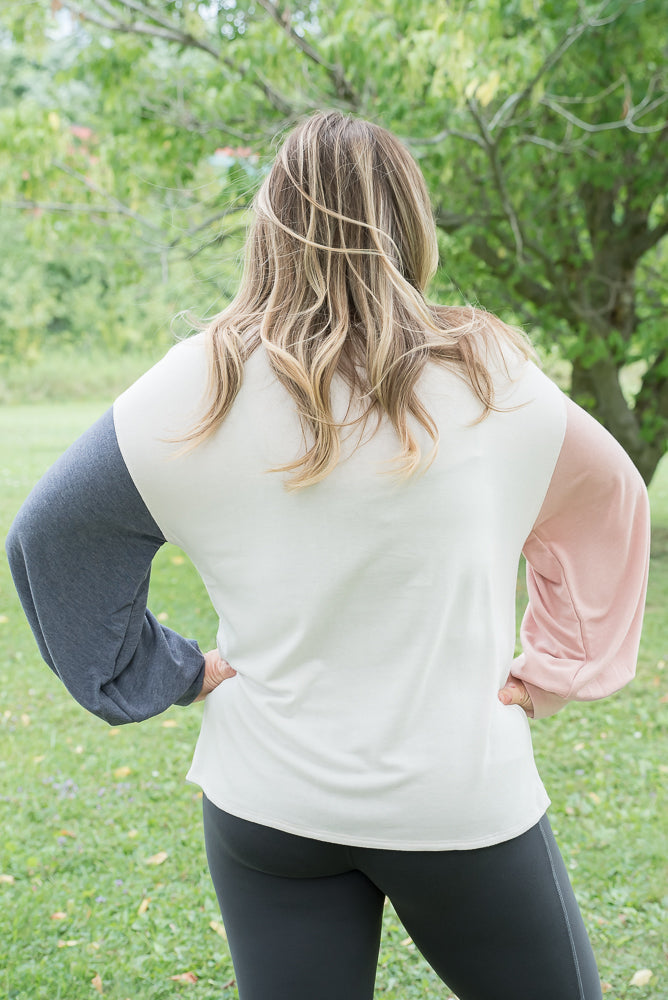 All Natural Blocking Top-Andre by Unit-Timber Brooke Boutique, Online Women's Fashion Boutique in Amarillo, Texas