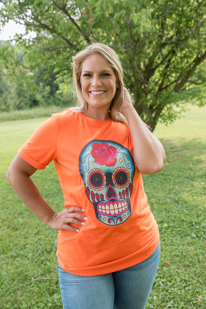 Sugar Skull Tee-YFW-Timber Brooke Boutique, Online Women's Fashion Boutique in Amarillo, Texas