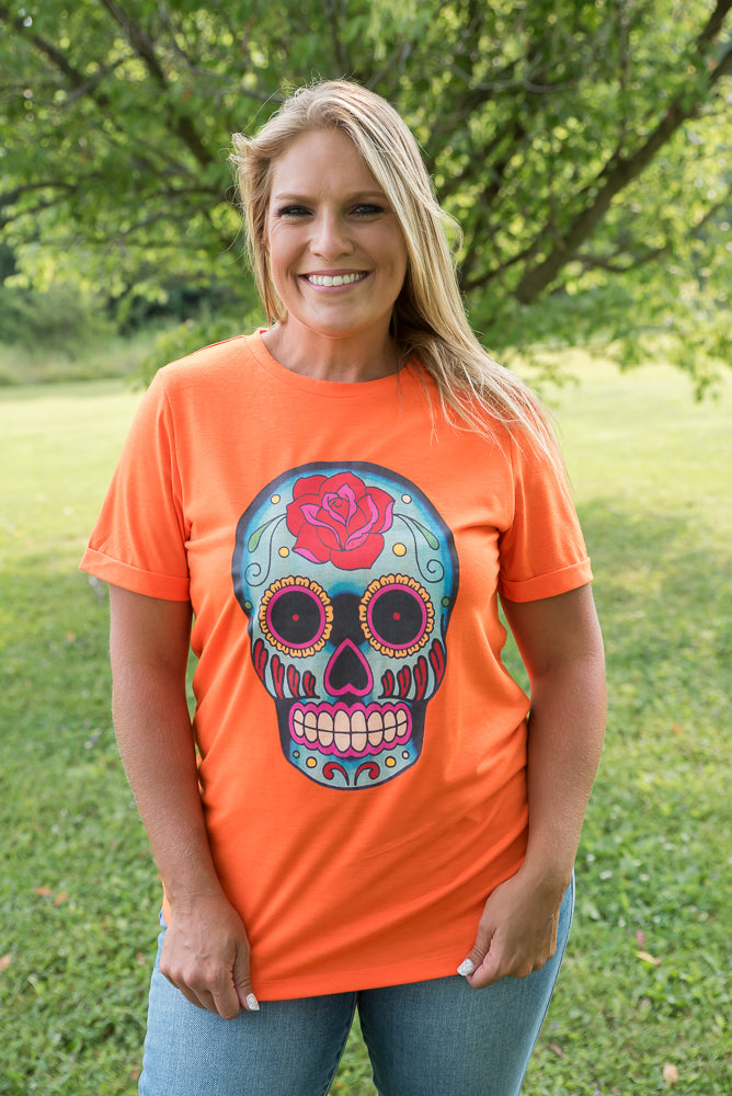 Sugar Skull Tee-YFW-Timber Brooke Boutique, Online Women's Fashion Boutique in Amarillo, Texas