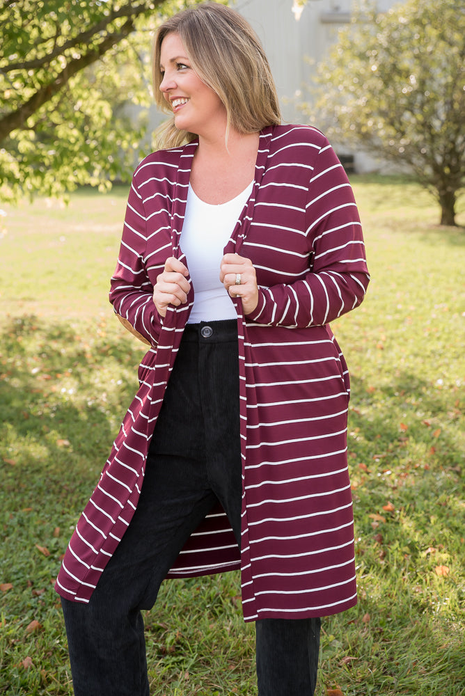 Change Your Stripes Cardigan in Wine-YFW-Timber Brooke Boutique, Online Women's Fashion Boutique in Amarillo, Texas