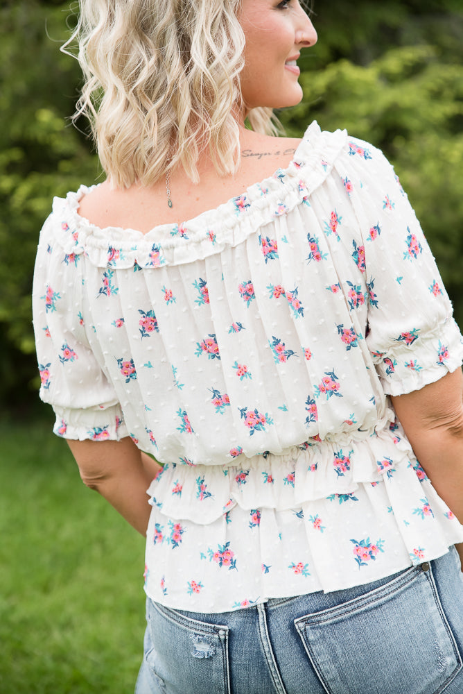 Florals Forever Top-White Birch-Timber Brooke Boutique, Online Women's Fashion Boutique in Amarillo, Texas