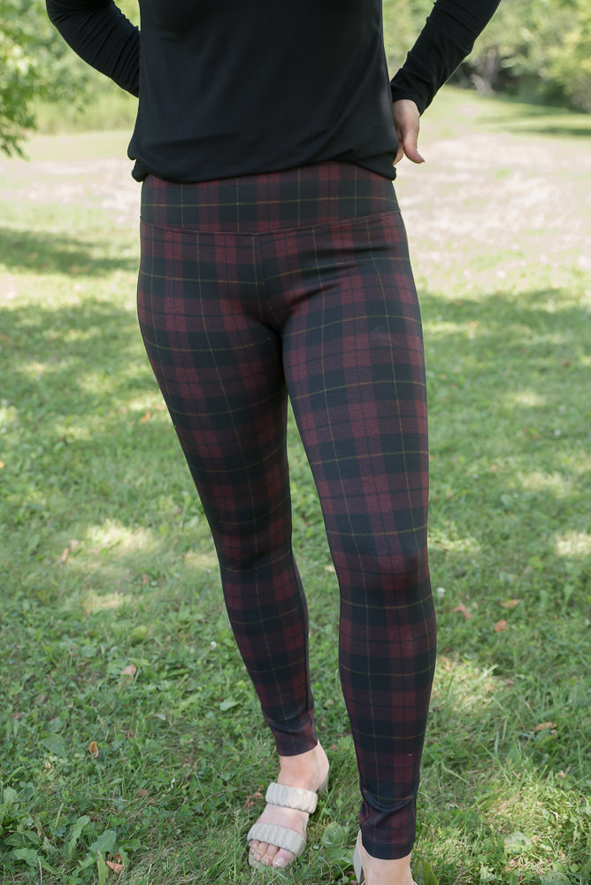 This Love Plaid Ponte Pants-Zenana-Timber Brooke Boutique, Online Women's Fashion Boutique in Amarillo, Texas