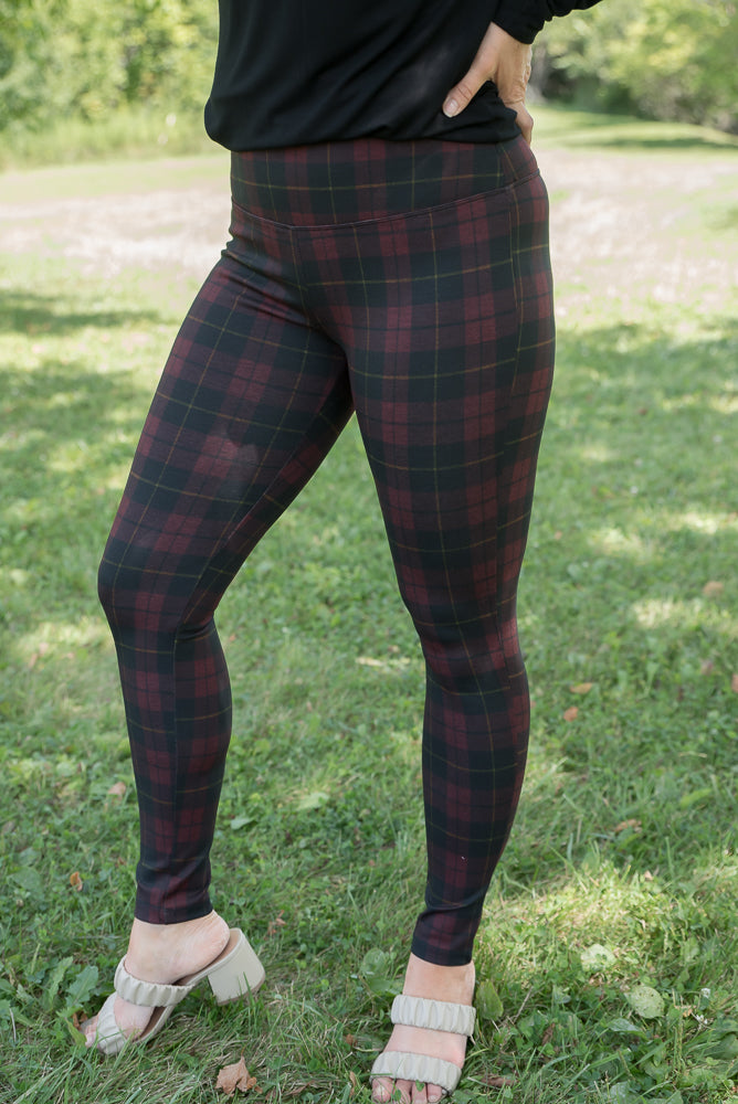 This Love Plaid Ponte Pants-Zenana-Timber Brooke Boutique, Online Women's Fashion Boutique in Amarillo, Texas