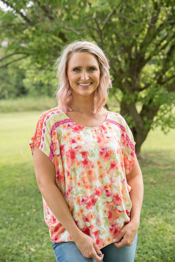 Bright Eyed Floral Top-White Birch-Timber Brooke Boutique, Online Women's Fashion Boutique in Amarillo, Texas