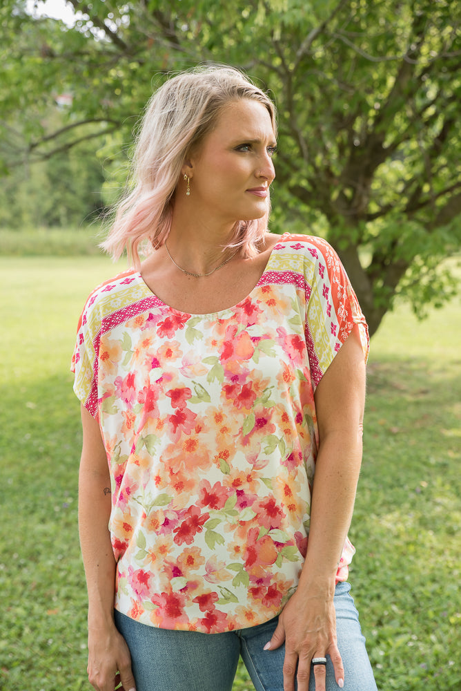 Bright Eyed Floral Top-White Birch-Timber Brooke Boutique, Online Women's Fashion Boutique in Amarillo, Texas