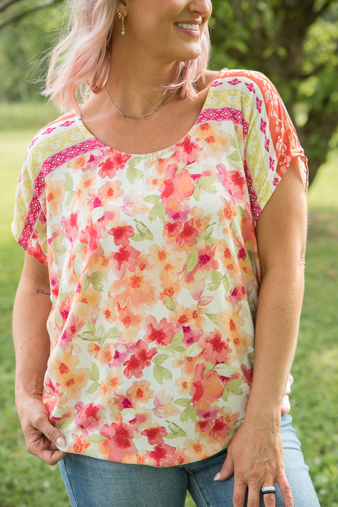 Bright Eyed Floral Top-White Birch-Timber Brooke Boutique, Online Women's Fashion Boutique in Amarillo, Texas