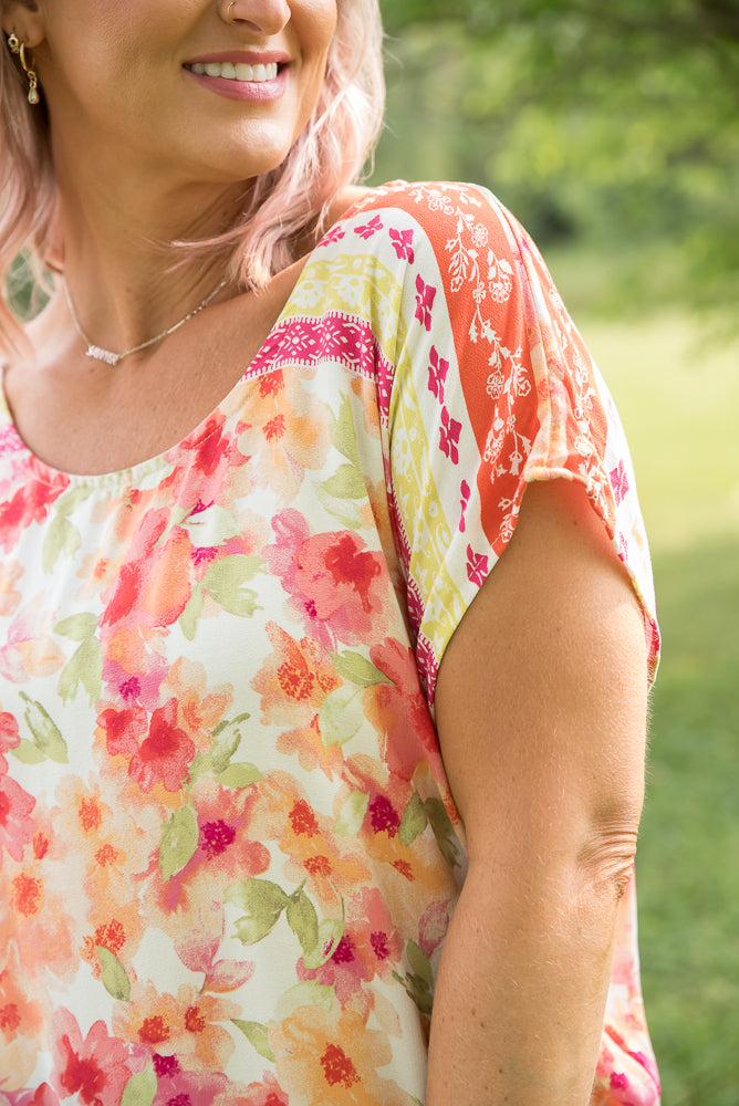 Bright Eyed Floral Top-White Birch-Timber Brooke Boutique, Online Women's Fashion Boutique in Amarillo, Texas