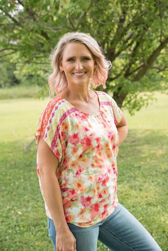 Bright Eyed Floral Top-White Birch-Timber Brooke Boutique, Online Women's Fashion Boutique in Amarillo, Texas