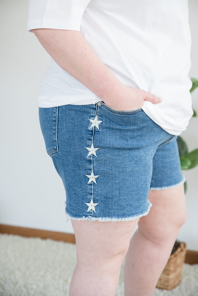 Follow the Stars Judy Blue Shorts-judy blue-Timber Brooke Boutique, Online Women's Fashion Boutique in Amarillo, Texas