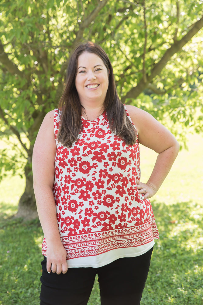 The Lady in Red Top-White Birch-Timber Brooke Boutique, Online Women's Fashion Boutique in Amarillo, Texas