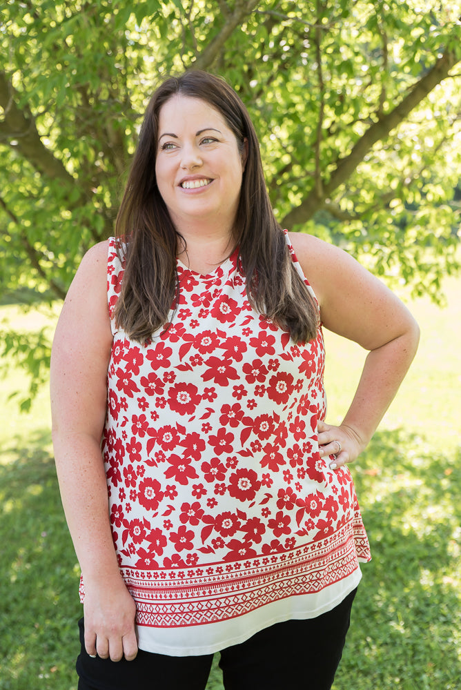 The Lady in Red Top-White Birch-Timber Brooke Boutique, Online Women's Fashion Boutique in Amarillo, Texas