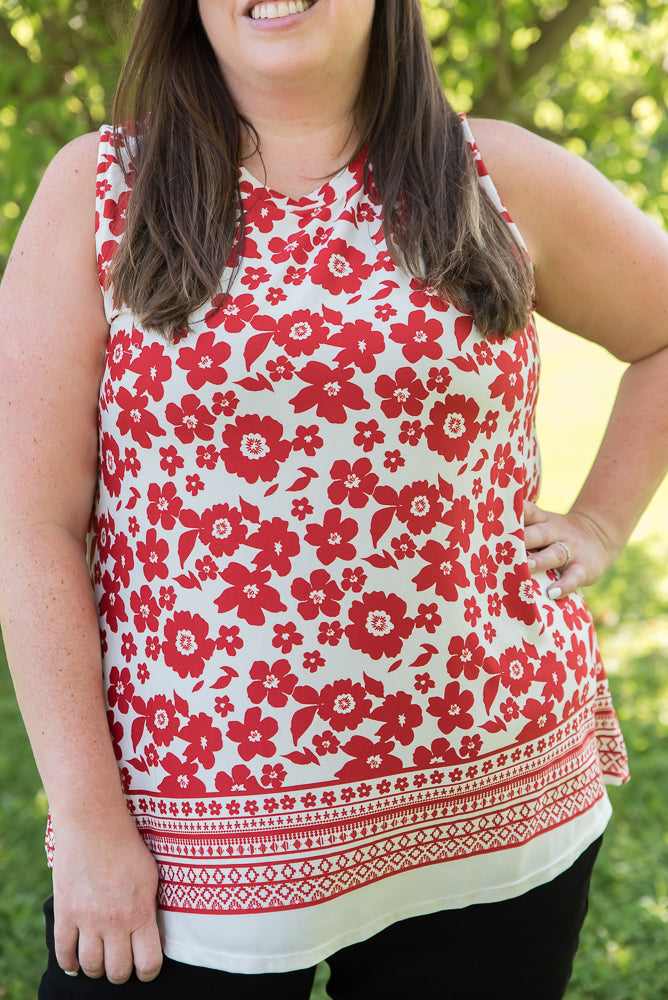 The Lady in Red Top-White Birch-Timber Brooke Boutique, Online Women's Fashion Boutique in Amarillo, Texas