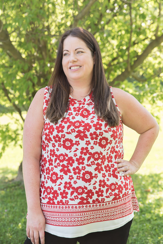 The Lady in Red Top-White Birch-Timber Brooke Boutique, Online Women's Fashion Boutique in Amarillo, Texas