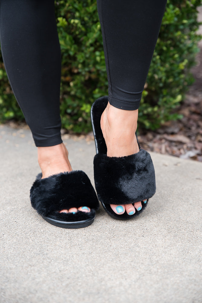 Fuzzy Slipper Sandals-H2K-Timber Brooke Boutique, Online Women's Fashion Boutique in Amarillo, Texas