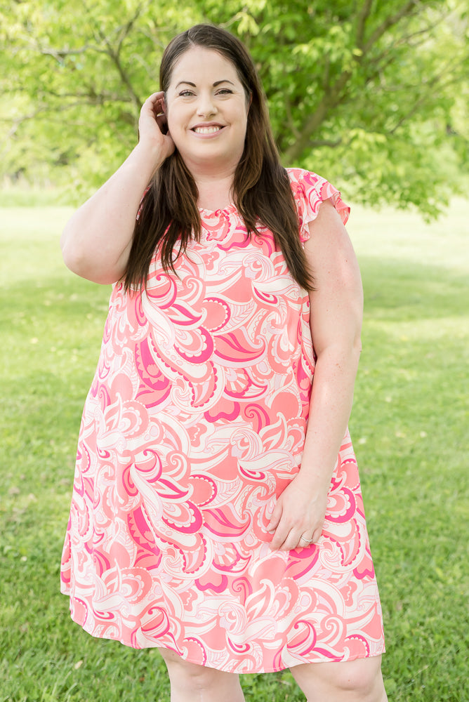 Coral Splash Dress-Andre by Unit-Timber Brooke Boutique, Online Women's Fashion Boutique in Amarillo, Texas