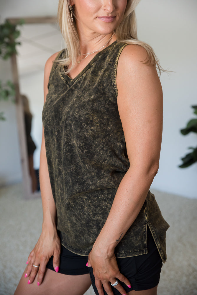 There was You Tank in Olive-Zenana-Timber Brooke Boutique, Online Women's Fashion Boutique in Amarillo, Texas