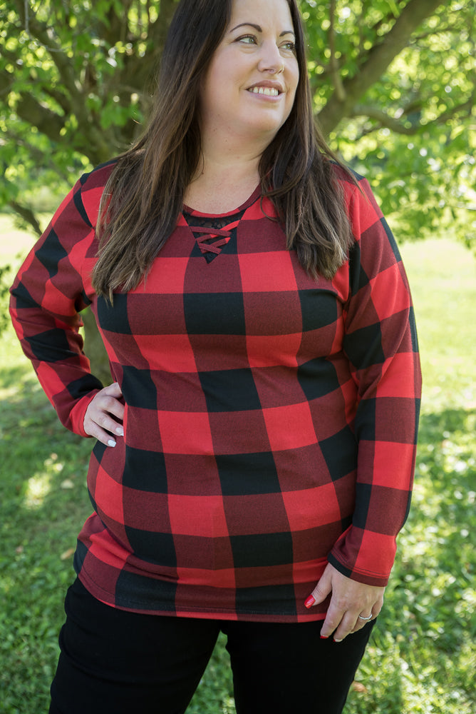 Checkmate Top in Red-Your Fashion Wholesale-Timber Brooke Boutique, Online Women's Fashion Boutique in Amarillo, Texas