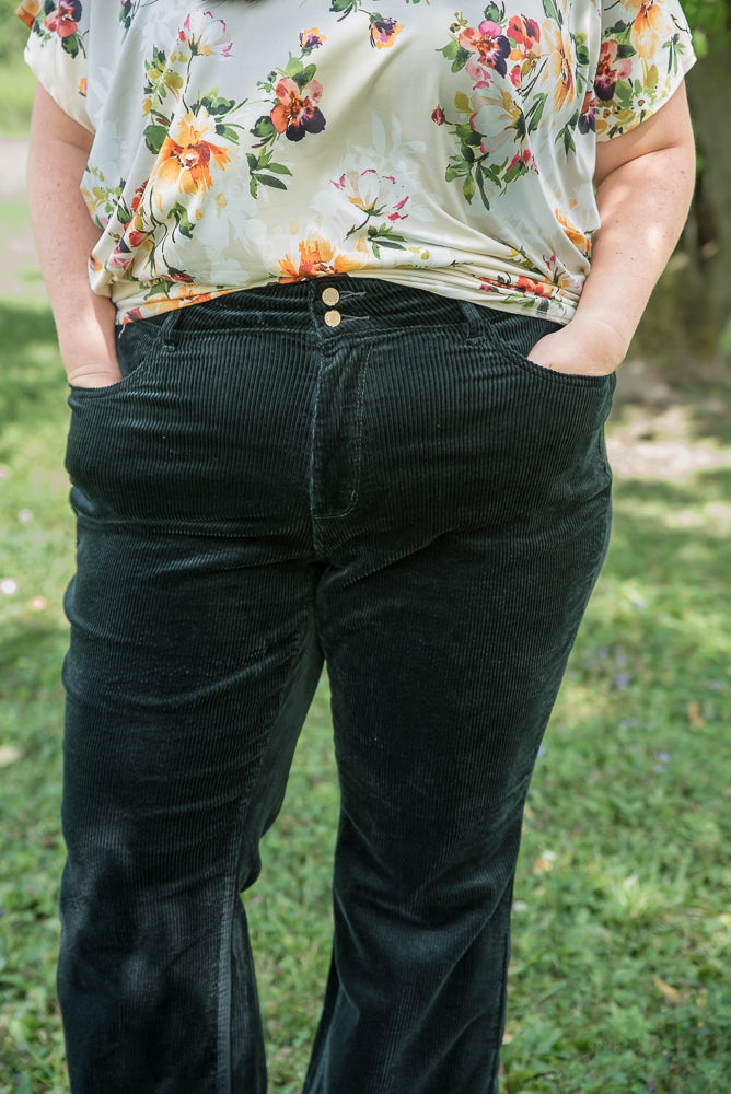 Emerald Isle Corduroy Judy Blue Trousers-judy blue-Timber Brooke Boutique, Online Women's Fashion Boutique in Amarillo, Texas