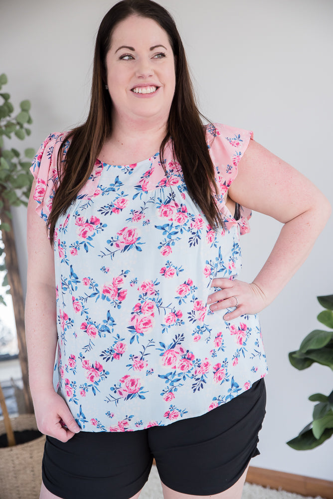 Sweet Florals Top-Andre by Unit-Timber Brooke Boutique, Online Women's Fashion Boutique in Amarillo, Texas